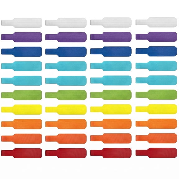 32 Pack Multicolored Reusable Cable Labels, Handwriteable Cord Identification Tags for Wire Organization