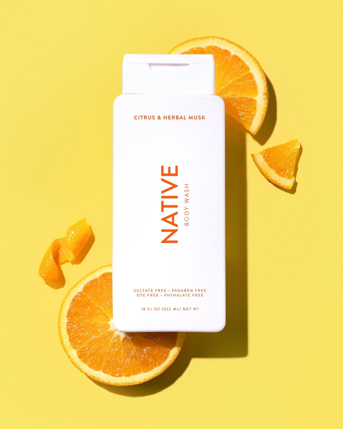 Native Natural Body Wash, Citrus & Herbal Musk, Sulfate Free, Paraben Free, 532ML