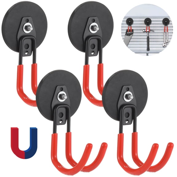 4 Pcs Strong Adsorbent Hooks, Extra Large Heavy-duty Hanging Hooks, Non-slip Rubber Coated Utility Hooks, Wall-mounted Storage Holders for Homes, Garages, Gardens