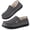 Gray, variant on HomeTop Men's Moccasin Slippers Faux Sherpa House Shoes with Non Slip Rubber Sole for Outdoor Black,11 US