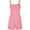 Pink, variant on Women's Tie Shoulder Overall Shorts Scoop Neck Romper Jumpsuit With Pocket