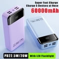 thumbnail image 2 of 22.5W Fast Charging 60000mAh Power Bank with LED Display, Portable Charger for Android Phones, Outdoor Camping Emergency Power Supply, 2 of 12