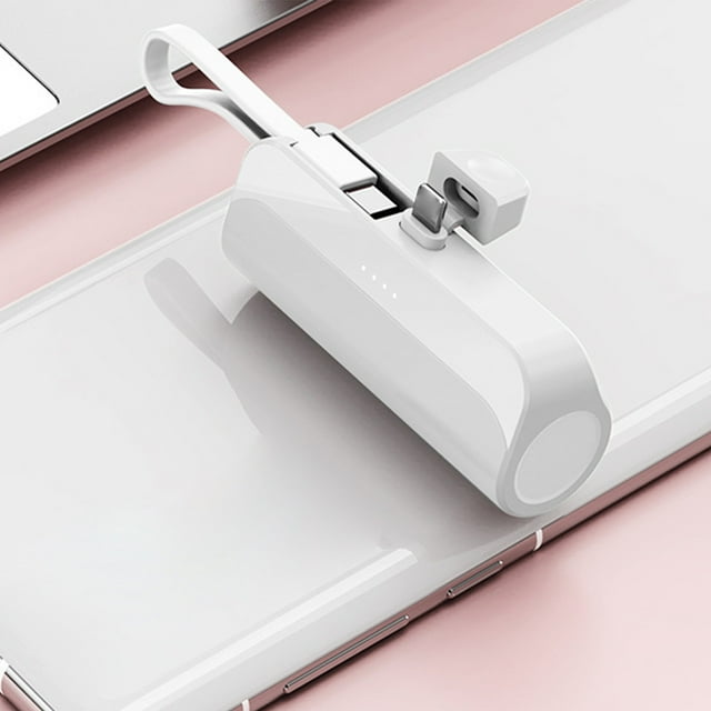 Introducing The Compact And Portable Capsule Power Bank Your Convenient Charging Solution With 5000mAh Capacity And Built In Cable
