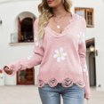 thumbnail image 4 of Suéter De Invierno Lady Jumper Top Loose Hole Suéter para mujer Sólido Cómodo Ropa de uso diario Traje de calle Cgtredaw Rosa L para Mujer, 4 of 5