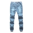 thumbnail image 6 of Fulijie Men's Casual Autumn Denim Cotton Elastic Draw String Work Trousers Jeans Pants, Color Matching Jeggings for Women, Leisure Wide Leg Pants Woman, Size M-5XL, Big & Tall, 6 of 6