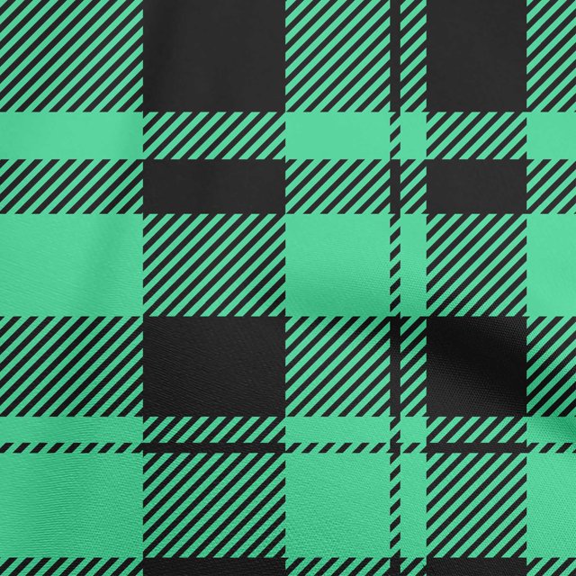 oneOone Polyester Spandex Sea Green Fabric Tartan Fabric For Sewing Printed Craft Fabric By The Yard 56 Inch Wide