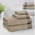 thumbnail image 4 of GLAMBURG Ultra Soft 6 Pack Cotton Towel Set, Contains 2 Bath Towels 28x55 inches, 2 Hand Towels 16x24 inches & 2 Wash Coths 12x12 inches, Compact Lightweight Quickdry Towel Set for Everyday use - Tan, 4 of 8
