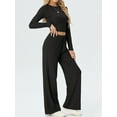 thumbnail image 6 of MINTREUS Lounge Sets for Women Long Sleeve Tops Wide Leg Pants Comfy Loungewear Two Piece Outfits with Pocketed, 6 of 8