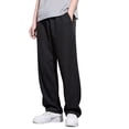 thumbnail image 3 of Blekii Men's Waffle Knit Joggers, Summer Weight Sweatpants with Straight Leg, Loose Fit Casual Pants for Lounge, Breathable Comfort Bottoms, Versatile Pants for Home, Travel, Or, 3 of 10