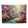 thumbnail image 5 of PRATYUS Mushroom Tapestry Misty Forest Tree Tapestry Reactive Floral Plant Wall Tapestry Magical River Tapestry Aesthetic Fantasy Landscape Tapestry Wall Hanging for Bedroom Decor Multi Size Painting, 5 of 6