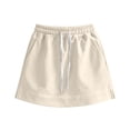 thumbnail image 5 of Teylalorva Girls Mini Skorts Cotton Breathable Elastic Waist with Pocket Summer Casual Sports Skorts Beige Size 8, 5 of 8