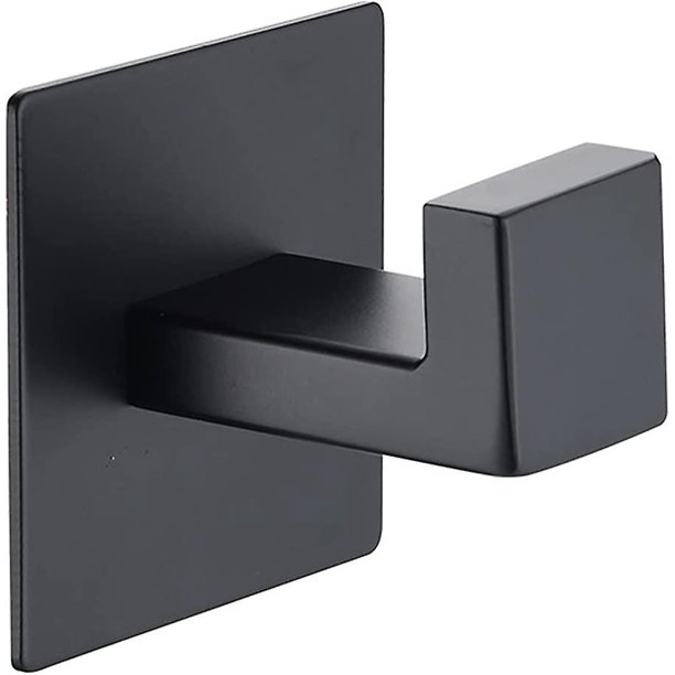 Gancho para Pegamento Sin Clavo Acero Inoxidable Mate Negro Gancho Versátil Gancho para Toalla Negro Cepillado Gancho para Toalla Sin Clavos Gancho para el Hogar para Gancho de Pared para Oficina. Afortunado Sencillez