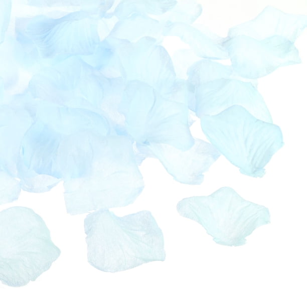 Uxcell Pétalos de Rosa Artificiales Suministros de Decoración de Flores de Seda para Decoración de Bodas, Azul Claro 1200Pcs