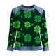 thumbnail image 5 of TaTaai Ladies Irish Festival Long Sleeve Top Spring Patchwork Design Round Neck Solid Color Casual Blouse Comfy Stretchy Shirt for St Patrick Holiday Outfits Gift, 5 of 5