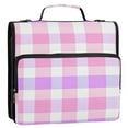 thumbnail image 2 of ALAZA Zipper Binder Lavender Checkered 3 Ring Trapper Keeper File Folder Organizer Bag, 2 of 8