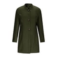 thumbnail image 5 of jobturf Overcoat for Women Mid-Long Stand Collar Single Breasted Wool Coat Dressy Casual Lightweight Jackets Long Sleeve Trench Coats, 5 of 10