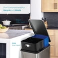thumbnail image 3 of Home Zone Living 13 Gallon Dual Compartment Stainless Steel Kitchen Trash Can with Step Pedal and Soft Close Lid, Silver, 3 of 8