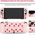 thumbnail image 3 of (Rosa fresa) Hermoso estuche de transporte para Nintendo Switch OLED 2021 en color rosa con estuche de viaje, estuche para PC, correa de hombro ajustable, agarre para el pulgar, pantalla, 3 of 4
