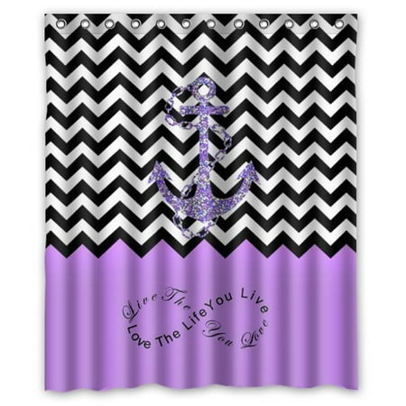 Hellodecor Infinity Chevron Zigzag With Nautical Anchor Infinity Live The Life You Love Love The Life You Live Shower Curtain Bathroom Curtain Size 60x72 Inches Walmart Com