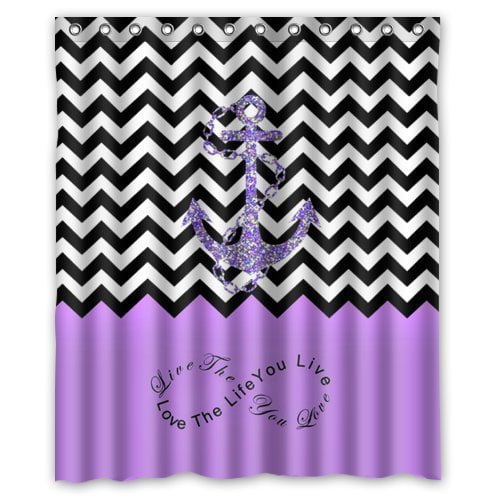 Hellodecor Infinity Chevron Zigzag With Nautical Anchor Infinity Live The Life You Love Love The Life You Live Shower Curtain Bathroom Curtain Size 60x72 Inches Walmart Com Walmart Com