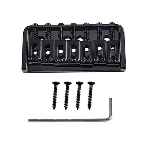 AOOOWER 7 String Guitar Fixed Hardtail Bridge Top Load Tailpiece with Screws & Wrench for Electric Guitar Part Accessories
