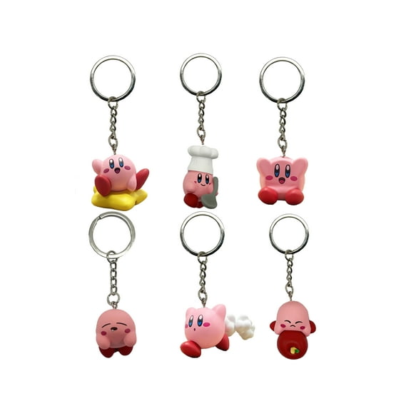 Kirby Keychain Set- 6pcs Pink For Birthday Gifts