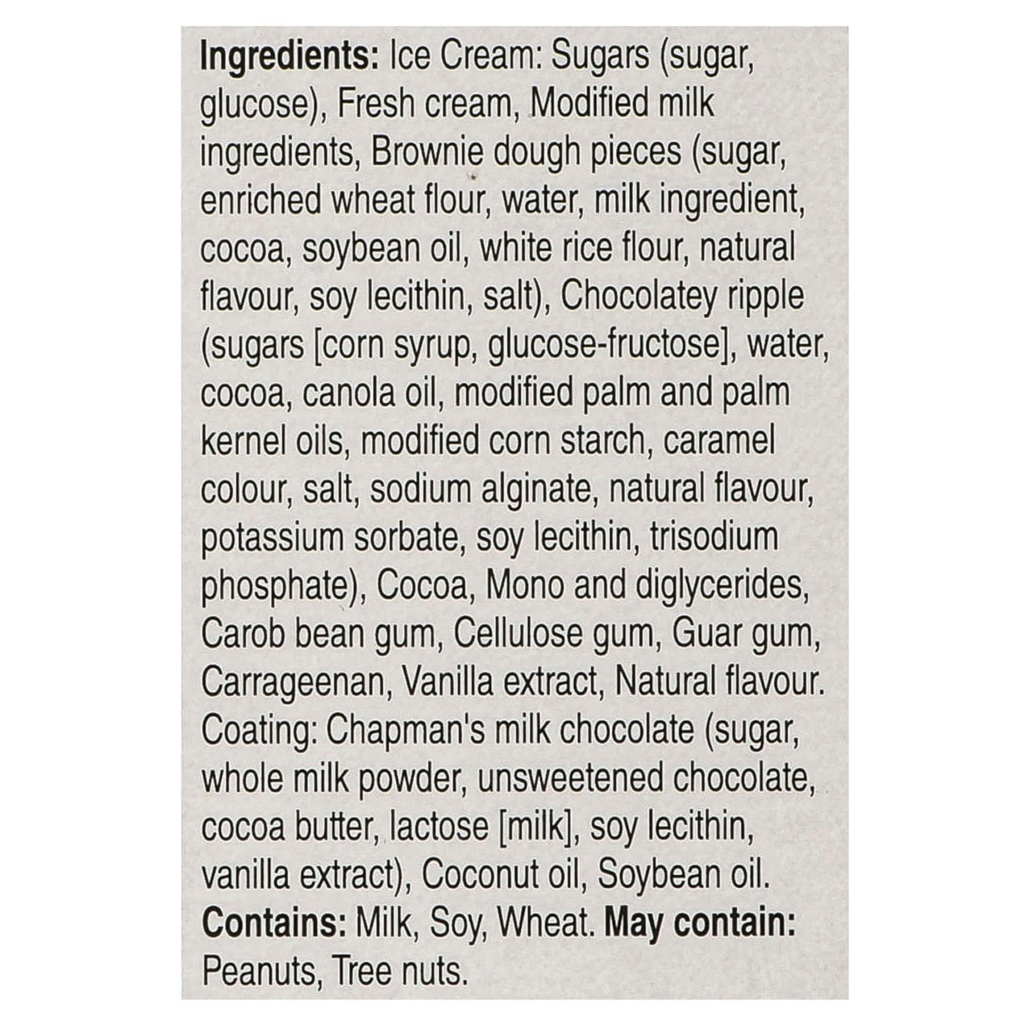 Chapman's Canadian Collection Fudge Brownie Bumpy Ice Cream Bar in a Carton, 8 x 55mL