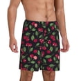 thumbnail image 2 of Fotbe Ripe Red Cherry Pantalones Cortos de Pijama para Hombre, Ropa de Dormir, Pantalones de Pijama Cortos para Hombre-3X-Large, 2 of 6