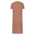 thumbnail image 6 of Fartey Women's Zipper Front Robes Cute Heart Print Short Sleeve Nightgown Long House Coat Full Length Loose Loungewear with Pockets Coffee 2XL, 6 of 8
