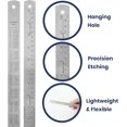 thumbnail image 3 of 12 Inch Stainless Steel Ruler with Inch/Metric Conversion Table, 3 of 4