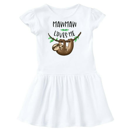 

Inktastic Mawmaw Loves Me Cute Sloth and Baby Gift Toddler Girl Dress