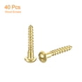 thumbnail image 3 of Tornillos de madera Uxcell M2 x 12mm con cabeza redonda de latón autoperforantes 40 unidades, 3 of 6