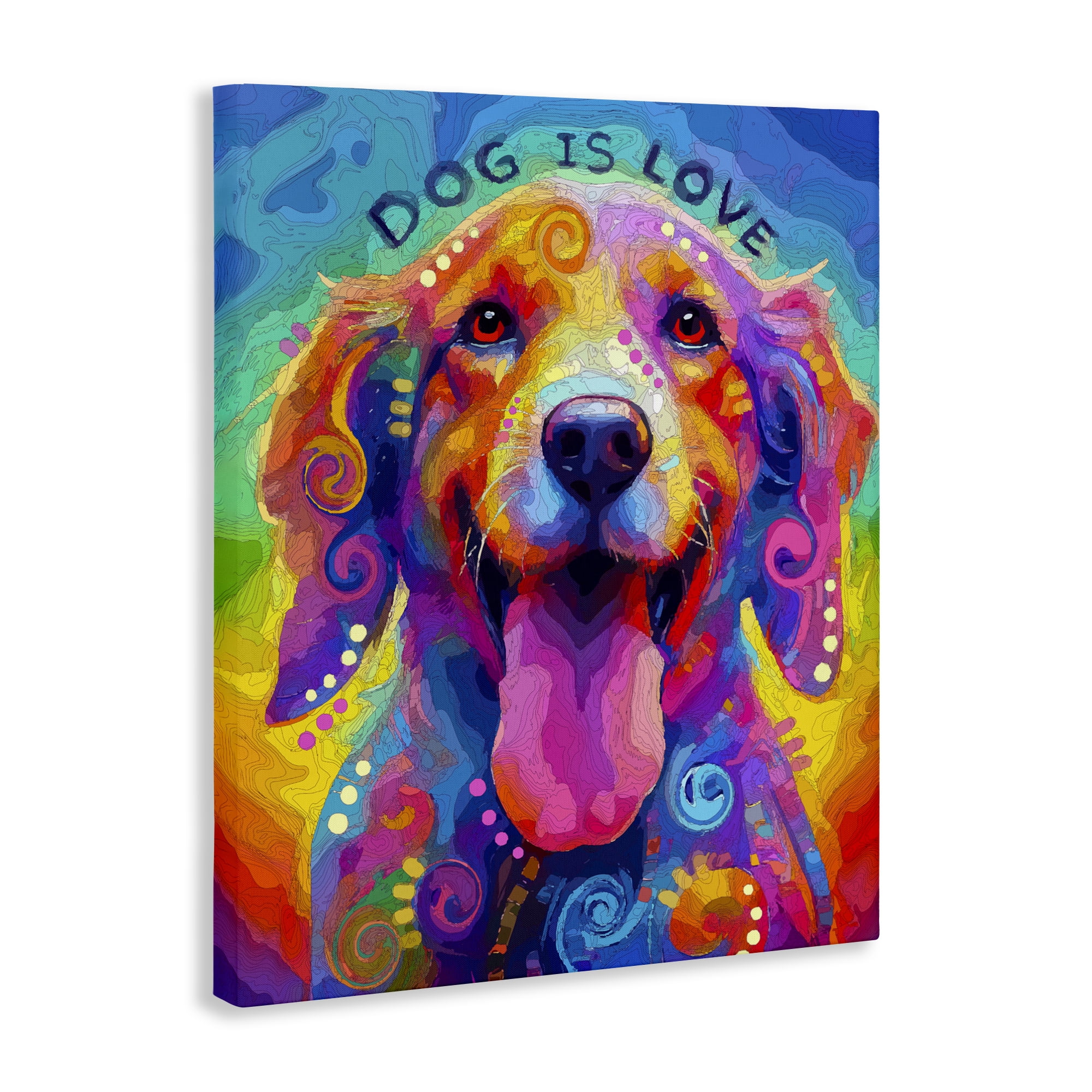 Dog Is Love Swirled Pattern Canvas Wall Art, design by Dean Russo- Evolution Collection