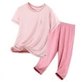 thumbnail image 2 of Ougyinr Ougyinr Boys Girls Pajama Set for Kids Teen  Soft Modal Sleepwear Pj Set Spring Autumn Pajama for 5-14 Years, 2 of 8