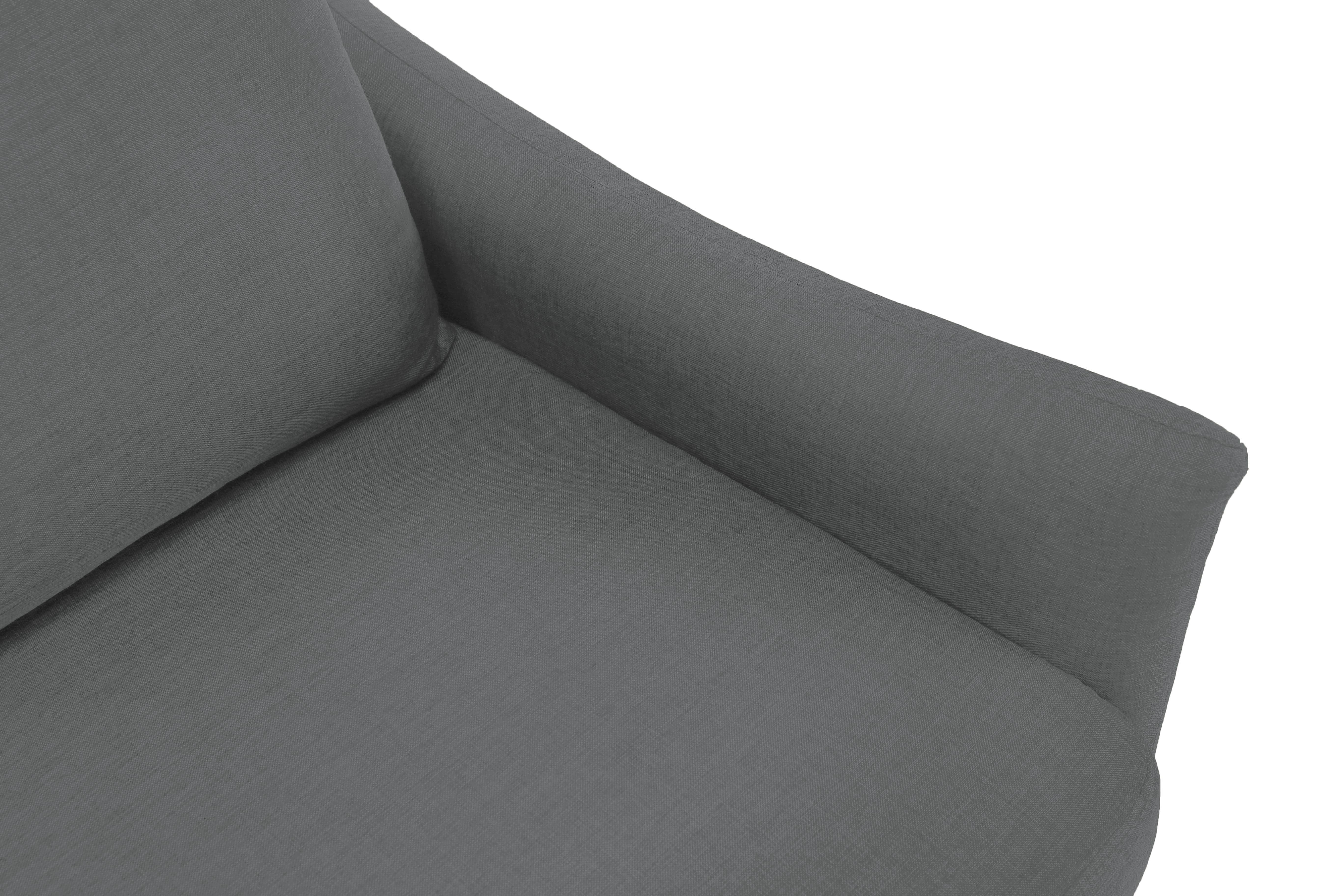BSHTI 66.9" Modern Loveseat with Curved Arms, Golden Tapered Legs & Removable Cushion Covers, Light Grey