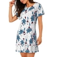 thumbnail image 2 of Daiia Lilies Flowers Print Women's Nightshirt Soft Nightgowns for Women Short Sleeve dress Short-sleeved Sleepwear, 2 of 6