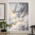 thumbnail image 4 of Grey Marble Semi Sheer Curtains Drapes for Living Room, Bedroom, French Doors Window 45 Inches Long, Modern Abstract Ink Painted Aesthetics Rod Pocket Chiffon Curtain Drapery Voile Draperies Panel, 4 of 6