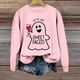 thumbnail image 2 of De Sudadera con capucha de fantasma de Halloween para mujer, Let's Get Sheet Faced, divertida sudadera con gráfico de vino, rosa, 2 of 4