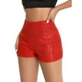 thumbnail image 5 of Womens Casual Shorts High Waisted Sequin For Elastic Straight Leg Sparkly Glitter Party Girls Bottoms Shorts, 5 of 6