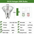 thumbnail image 4 of GU10 Halogen 50W Bulbs, 6 pack GU10+C 120V 50W with 2800k Warm White, Long Lifespan GU10 MR16 Dimmable for Track & Recessed Lighting, 4 of 9