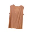 thumbnail image 3 of Plus Size Women's Regular Fit Sleeveless V Neck Solid Color Tank Tops Soft Lightweight Comfy Casual Daily Wear Summer Outfits | CSEONE,Khaki 4XL, 3 of 6