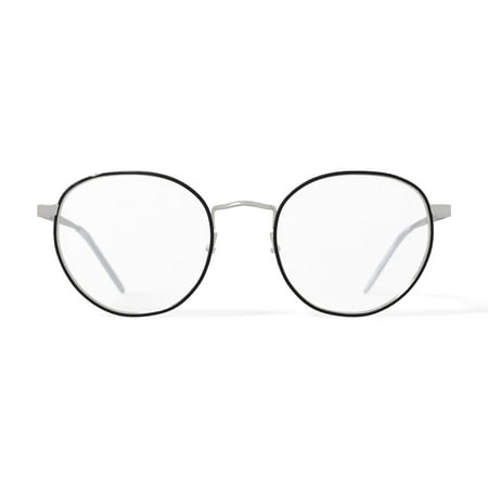 Bio Eyes Men's BE140 Palm Round Prescription Eyeglasses with Case, Black Silver