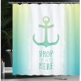 thumbnail image 4 of Ambesonne Ocean Shower Curtain, Words Green Ombre Anchor, 69"Wx84"L, Green White, 4 of 5