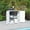 White, variant on ZYJOYY 15 Cu.Ft Resin Outdoor Storage Shed with Floor & 2 Shelves, Lockable Waterproof Backyard Horizontal Cabinet for Patio, Garden Tools & Equipment,White