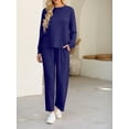 thumbnail image 5 of Cueply Lounge Sets for Women 2 Piece Outfits Sweatsuits Set Long Sleeve Wide Leg Pants with Pockets, 5 of 8