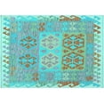 thumbnail image 1 of Ahgly Company Indoor Rectangle Southwestern Light Blue Country Area Rugs, 6' x 9', 1 of 4