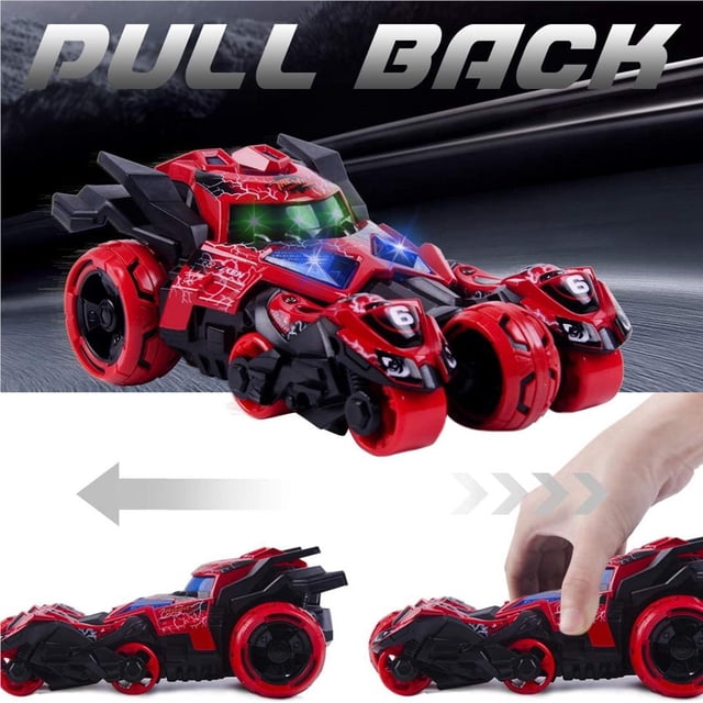 VONKY Kids Pull Back Vehicles and Motorcycle Set 3 in 1 High Speed Chariot Scale Racing Model Car Gifts for Children No.1