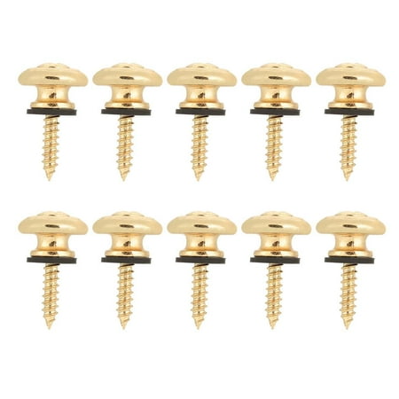 Ymiko 10Pcs Guitar Strap Lock Button Metal End Pin with Screw for Ukulele Electric Bass ,Guitar Strap Lock, Metal Guitar Strap (Best Strap Locks For Bass)
