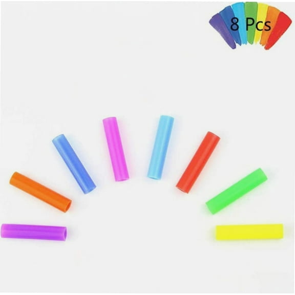 8 Pcs Silicone Straw Tips Food Grade Straw Tips Anti-Scald Reusable Metal Straws Nozzles for 1/4 Inch Wide(6Mm Outer Diameter) Stainless Steel Straws