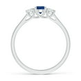 thumbnail image 2 of ANGARA Natural Classic Round Sapphire and Diamond Three Stone Ring in 14K White Gold for Women (Size-4mm) | September Birthstone, Anniversary, Jewelry Gift for Women | Natural Blue Sapphire Ring, 2 of 9
